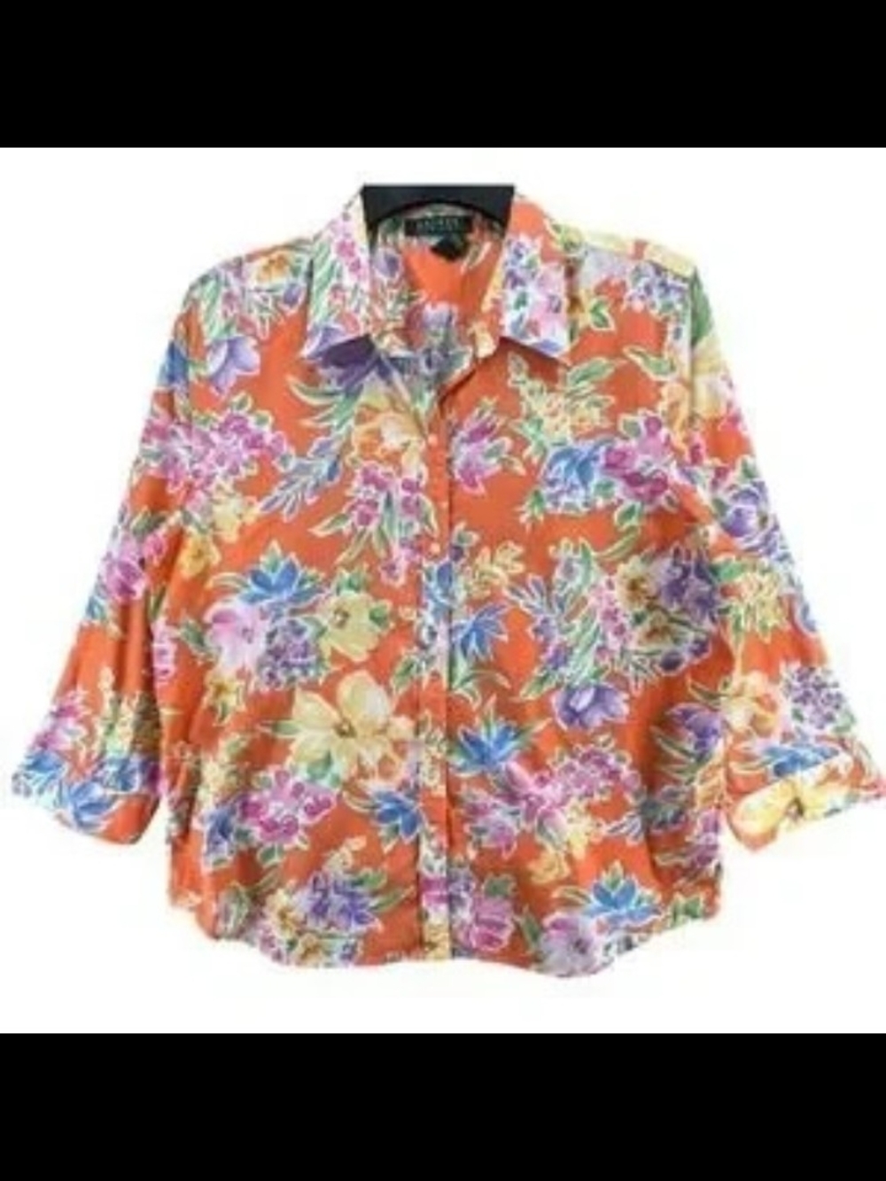 Ralph Lauren  Floral Button Down Shirt in Orange